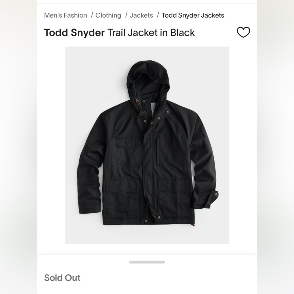 Todd Snyder Men’s XL hooded trail jacket